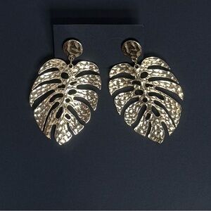 Gold Leaf Statement Earrings